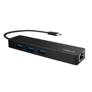 LogiLink UA0313 interface hub USB 3.2 Gen 1 (3.1 Gen 1) Type-C 5000 Mbit/s Zwart