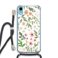 Botanical sweet flower heaven: iPhone XR Transparant Hoesje met koord Botanical sweet flower heaven: iPhone XR Transparant Hoesje met koord