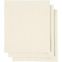 Creativ Company Sponsdoek, afm 17x19,5 cm, off-white, 3 stuk/ 1 doos