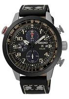 Horlogeband Seiko V176-0AG0 / SSC423P1 / L0F8012J0 Leder Zwart 20mm - thumbnail