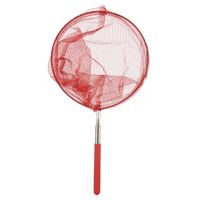 Schepnet/visnet/vlindernet - Uitschuifbaar - rood - van 38 cm tot 75 cm - thumbnail