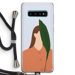 Leaf: Samsung Galaxy S10 Plus Transparant Hoesje met koord
