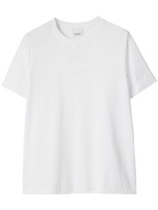 Burberry t-shirt à logo brodé en ton sur ton - Blanc