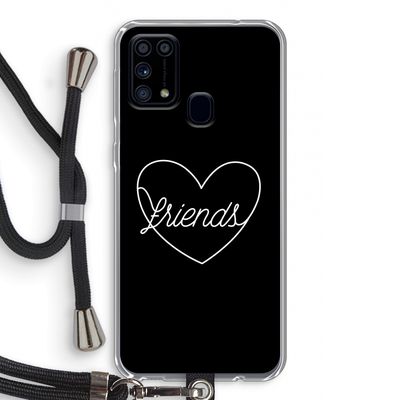 Friends heart black: Samsung Galaxy M31 Transparant Hoesje met koord