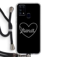 Friends heart black: Samsung Galaxy M31 Transparant Hoesje met koord Friends heart black: Samsung Galaxy M31 Transparant Hoesje met koord