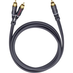 Oehlbach 23705 Cinch Audio Y-kabel [2x Cinch-stekker - 1x Cinch-stekker] 5.00 m Antraciet Vergulde steekcontacten