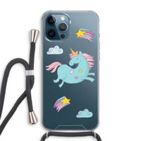 Vliegende eenhoorn: iPhone 12 Pro Max Transparant Hoesje met koord