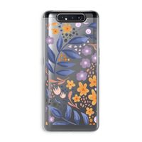Flowers with blue leaves: Samsung Galaxy A80 Transparant Hoesje