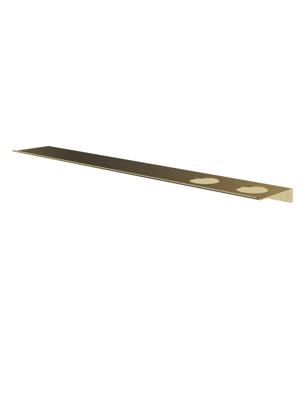 Hotbath &More Planchet 80 cm inclusief bevestigings rails met 2 uitsparingen voor een zeepdispenser of beker Geborsteld messing PVD