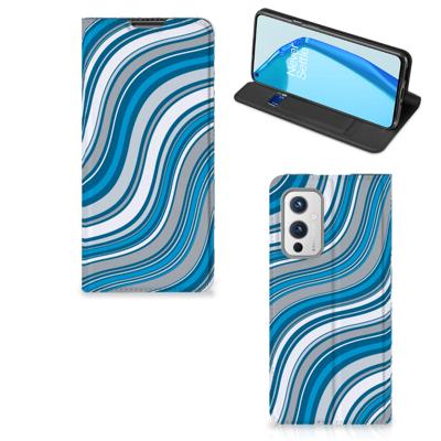 OnePlus 9 | Hoesje met Magneet | Waves Blue