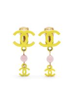 CHANEL Pre-Owned boucles d'oreilles clip à logo CC (2003) - Jaune - thumbnail