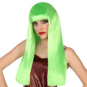 Verkleedpruik voor dames met lang stijl haar - Groen - Carnaval/party