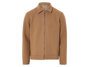 LIVERGY Heren jas wollen look (XL, Bruin)