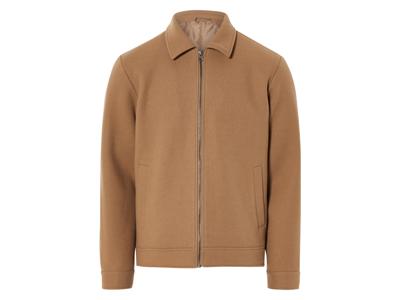 LIVERGY Heren jas wollen look (L, Bruin)