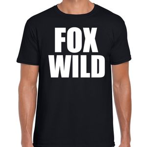 Foxwild fun tekst t-shirt zwart voor heren