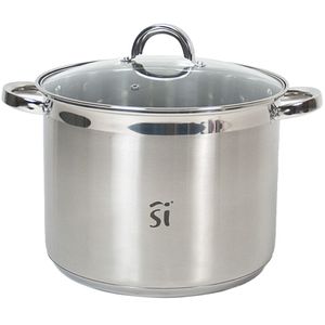 Luxe RVS kookpan/pan Loa met glazen deksel 28 cm 12 liter