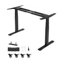 VEVOR in hoogte verstelbaar bureauframe, elektrisch bureauframe tot 125 kg, 3-traps tafelpoten met 2 motoren, geheugenfunctie, hoogteweergave, botsingsbeveiliging, USB-aansluiting, bureauonderstel voor kantoor, zwart