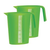 Juypal Schenkkan/waterkan - 2x - groen - 1,75 liter - kunststof - L22 x H20 cm - Schenkkannen - thumbnail