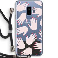 Hands pink: Samsung Galaxy S9 Plus Transparant Hoesje met koord - thumbnail