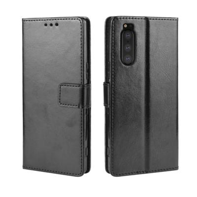 Retro Crazy Horse textuur horizontale Flip lederen case voor Sony Xperia 2 met houder & kaartsleuven & fotolijstjes (zwart)