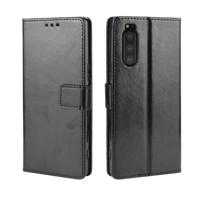 Retro Crazy Horse textuur horizontale Flip lederen case voor Sony Xperia 2 met houder & kaartsleuven & fotolijstjes (zwart)