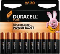 Duracell batterij Plus 100% AA, blister van 20 stuks