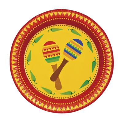 Mexico thema bordjes - 10x stuks - papier - D23 cm - mexicaans thema - wegwerp