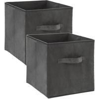 Opbergmand/kastmand - Set van 4x stuks - grijs - 29 liter - 31 x 31 x 31 cm - Opbergboxen - Vakkenka