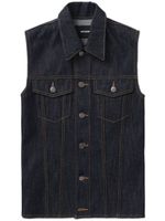 We11done gilet boutonné en jean - Bleu