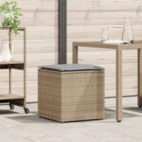 Kussenbox met opslag Beige 50 x 50 x 50 cm poly rattan