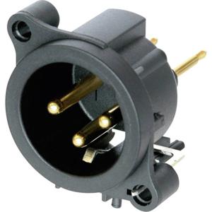 Neutrik NC3MAAV XLR-connector Flensstekker, contacten recht Aantal polen: 3 Zwart 1 stuk(s)