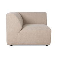 HKliving Jax bank Left End Boucle Taupe Beige - thumbnail