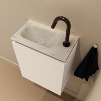 Toiletmeubel Mondiaz Ture Dlux | 40 cm | Meubelkleur Talc | Eden wastafel Opalo Links | 1 kraangat