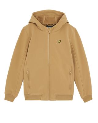 Lyle & Scott winter softshell jas jongens - bruin - capuchon
