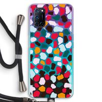 Colored Giraffe: Oppo A92 Transparant Hoesje met koord