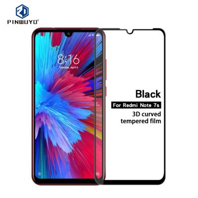 PINWUYO 9u 3D gebogen getemperd glas film voor XIAOMI RedMi NOTE7S (zwart)