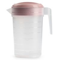 Waterkan/sapkan transparant/roze met deksel 2 liter kunststof   - - thumbnail