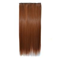 30 # Naadloze pruik met vijf clips uit één stuk Lange rechte pruik