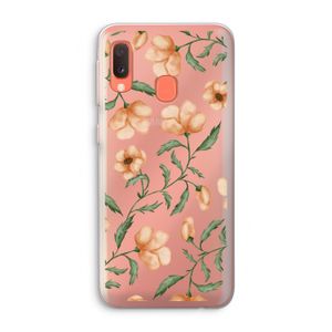 Peachy flowers: Samsung Galaxy A20e Transparant Hoesje