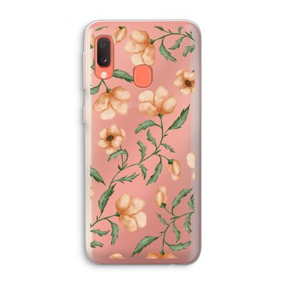 Peachy flowers: Samsung Galaxy A20e Transparant Hoesje