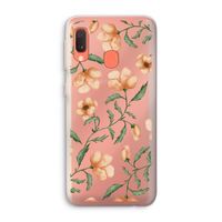 Peachy flowers: Samsung Galaxy A20e Transparant Hoesje
