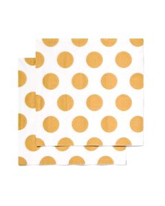 HEMA Servetten - 33 X 33 - Papier - Goud Stippen - 20 Stuks (goud)