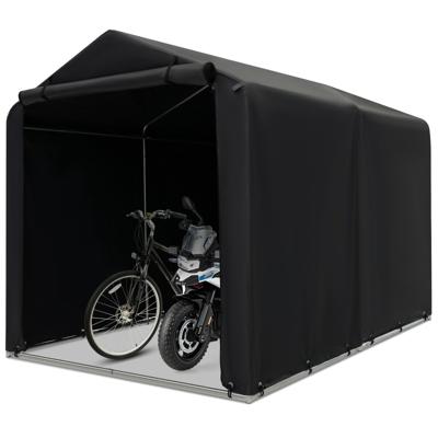 160 x 218 x 164 cm Buiten Fietsenstalling Draagbare Garage Fietsenstalling met Oprolbare Ritsdeur Motorhoes voor Terras Tuin Binnenplaats