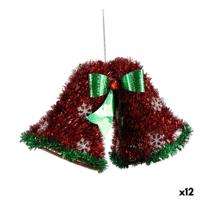 Kerstversiering Krist+ Wit Rood Groen Polypropyleen PET (Afzuig)kappen 21 x 14 x 10 cm Hanger Klatergoud (12 Stuks)
