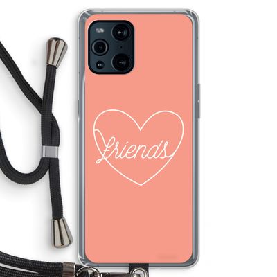 Friends heart: Oppo Find X3 Pro Transparant Hoesje met koord