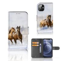 Apple iPhone 12 Mini | Telefoonhoesje | Met pasjeshouder | Paarden