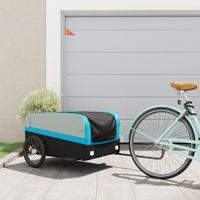 Fietstrailer 45 kg ijzer zwart en blauw - thumbnail