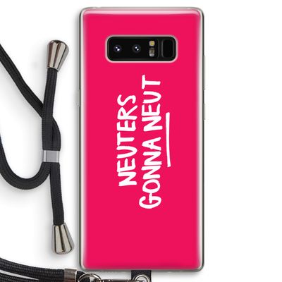 Neuters (roze): Samsung Galaxy Note 8 Transparant Hoesje met koord
