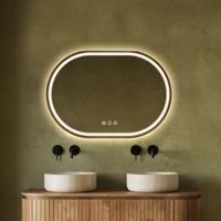 Badkamerspiegel SaniClear Triova | 100x70 cm | Directe en indirecte LED verlichting | Touch button | Met spiegelverwarming