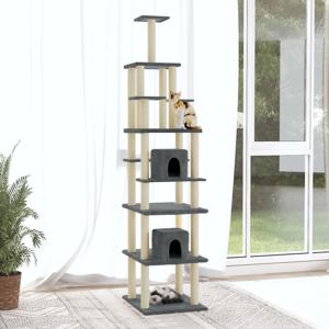 VidaXL Kattenmeubel met sisal krabpalen 216 cm donkergrijs